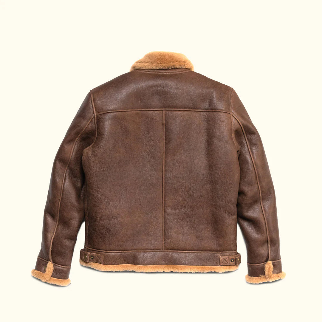 Shearling Leather Bomber Jacket.
