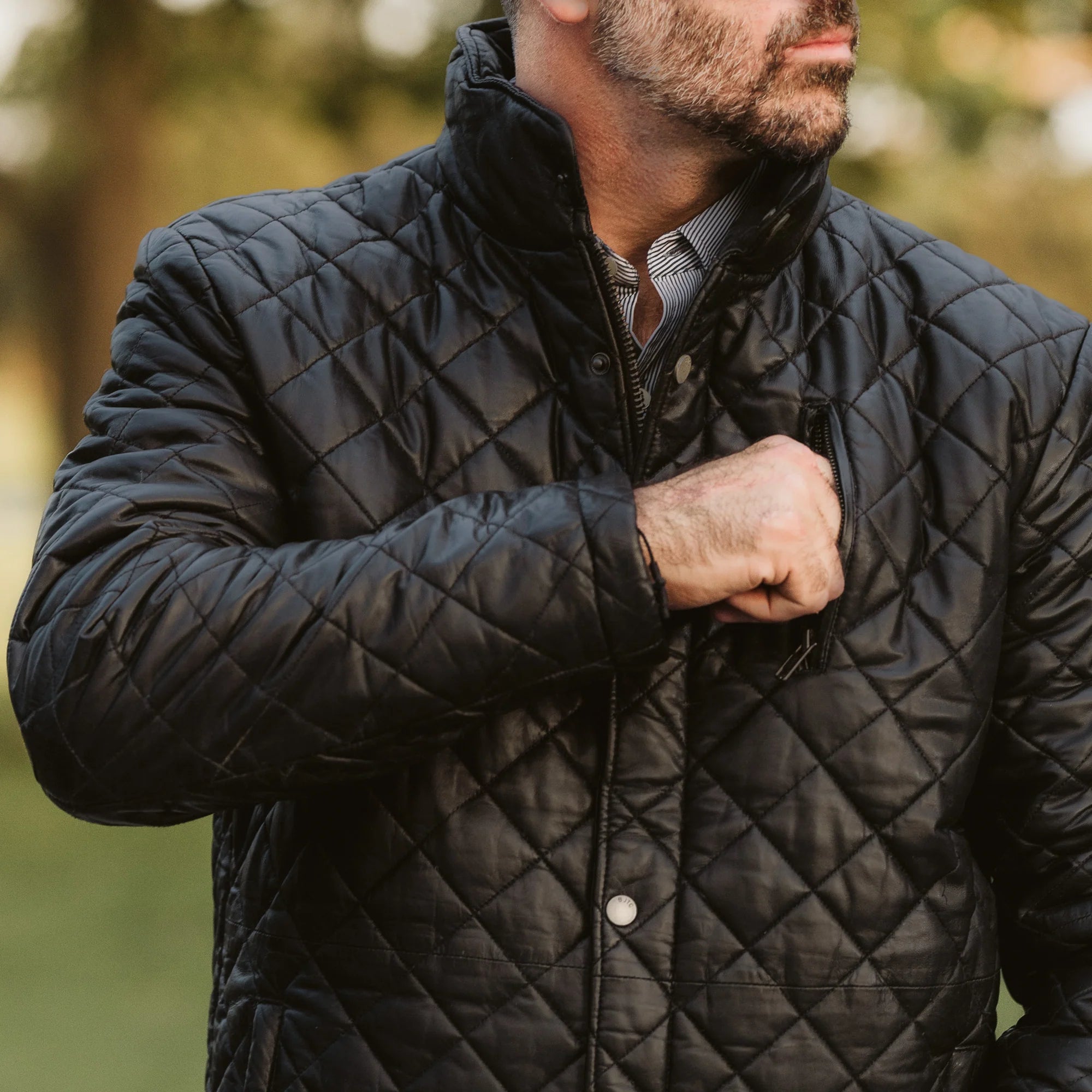 Highlands Quilted Leather Jacket...