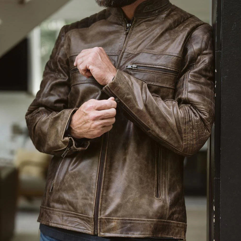 Cafe Racer Leather Jacket