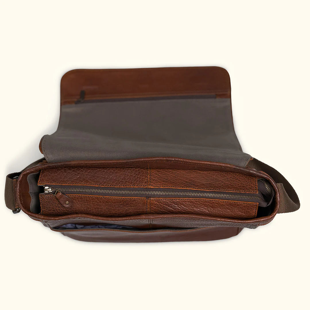 Roosevelt Buffalo Leather Satchel Messenger Bag
