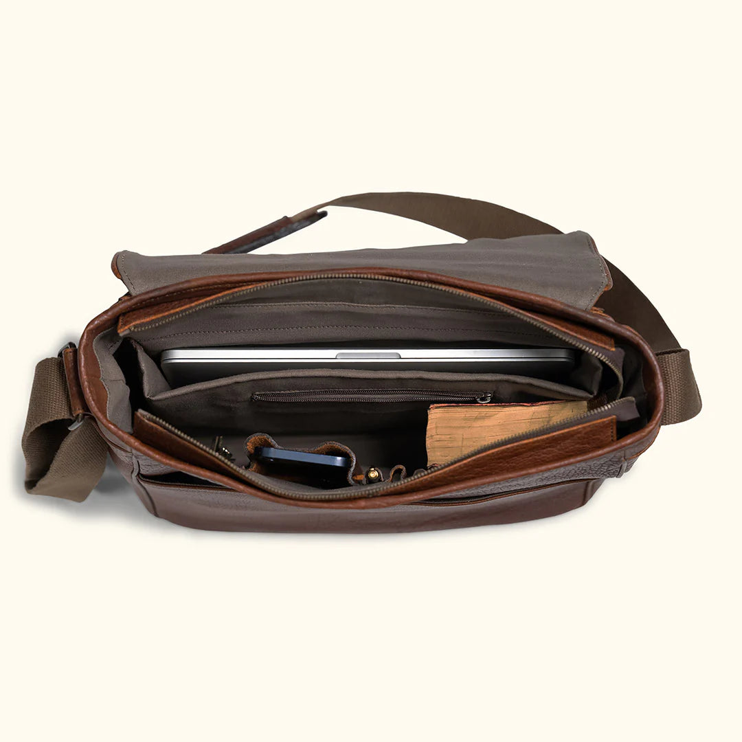 Roosevelt Buffalo Leather Satchel Messenger Bag