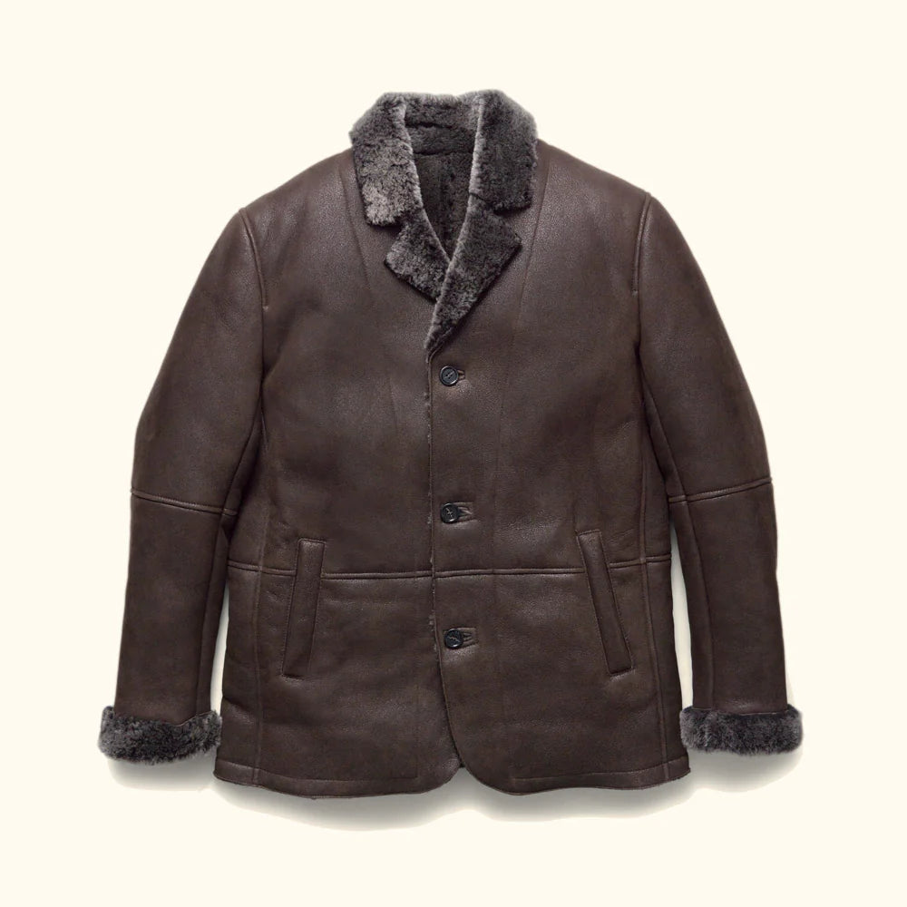 Big Sky Shearling Leather Blazer.