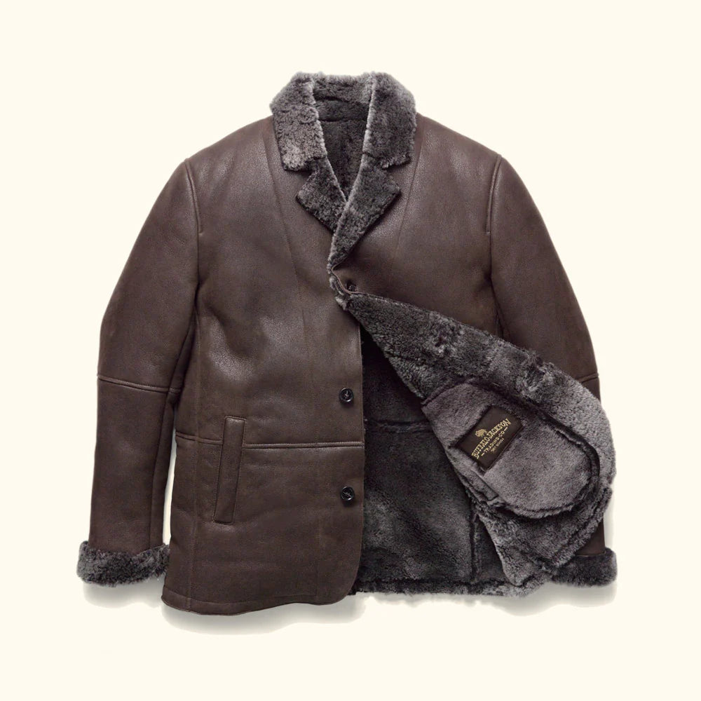 Big Sky Shearling Leather Blazer.