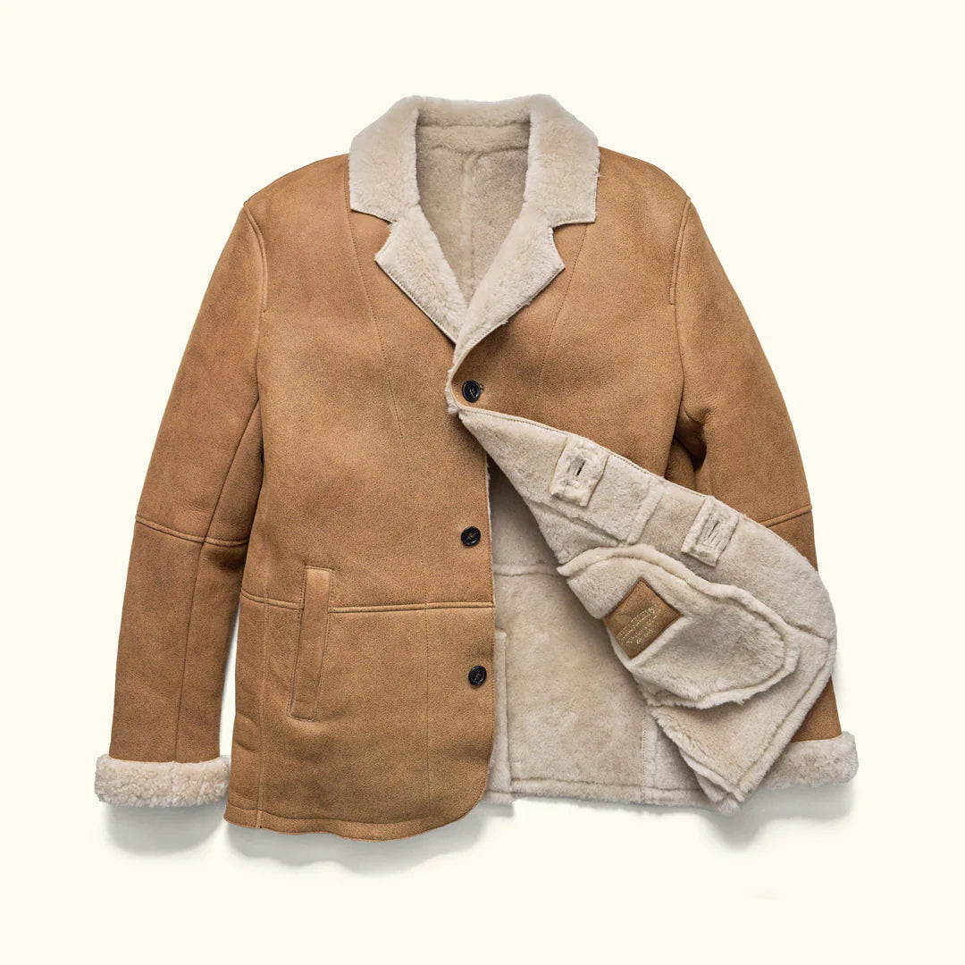 Big Sky Shearling Leather Blazer