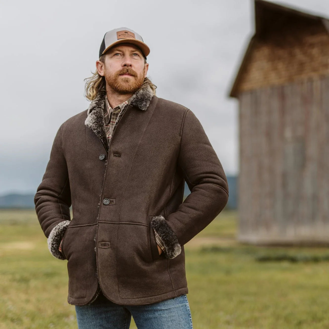 Big Sky Shearling Leather Blazer.