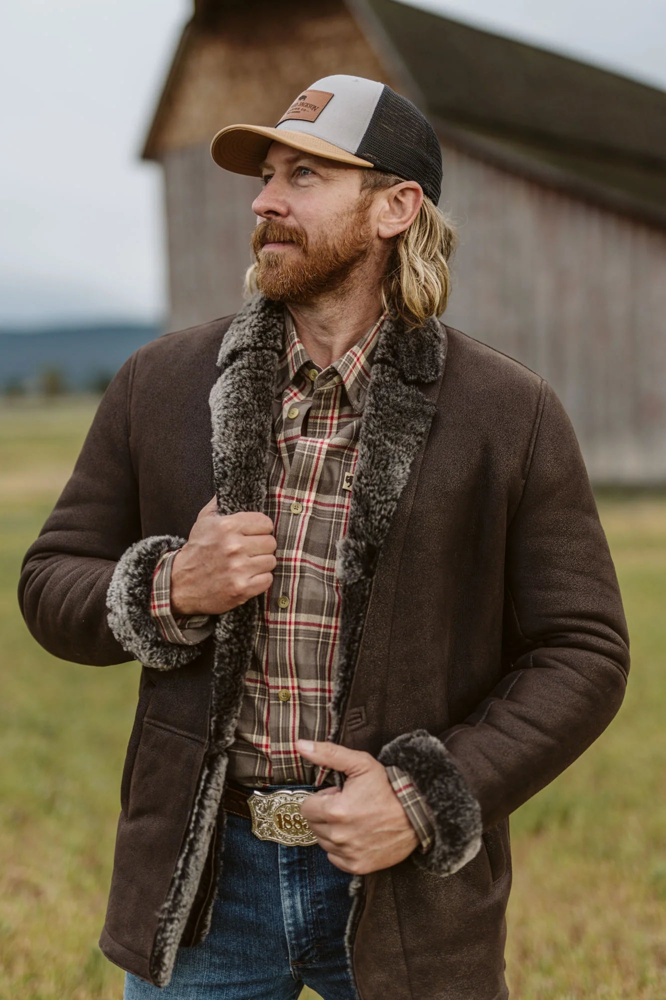 Big Sky Shearling Leather Blazer.