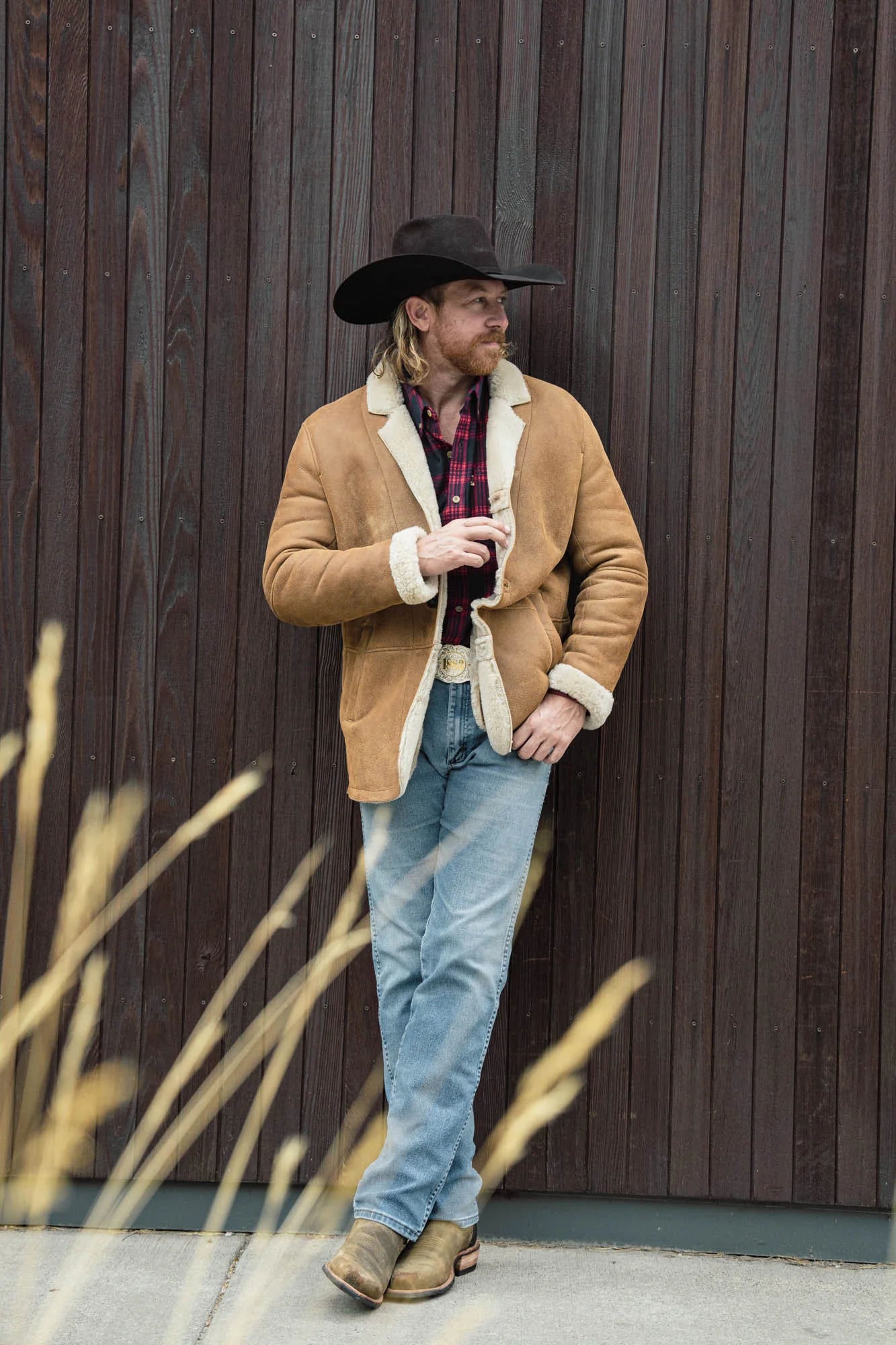 Big Sky Shearling Leather Blazer