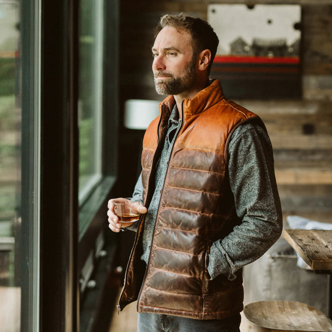 Bridger Leather Down Vest.