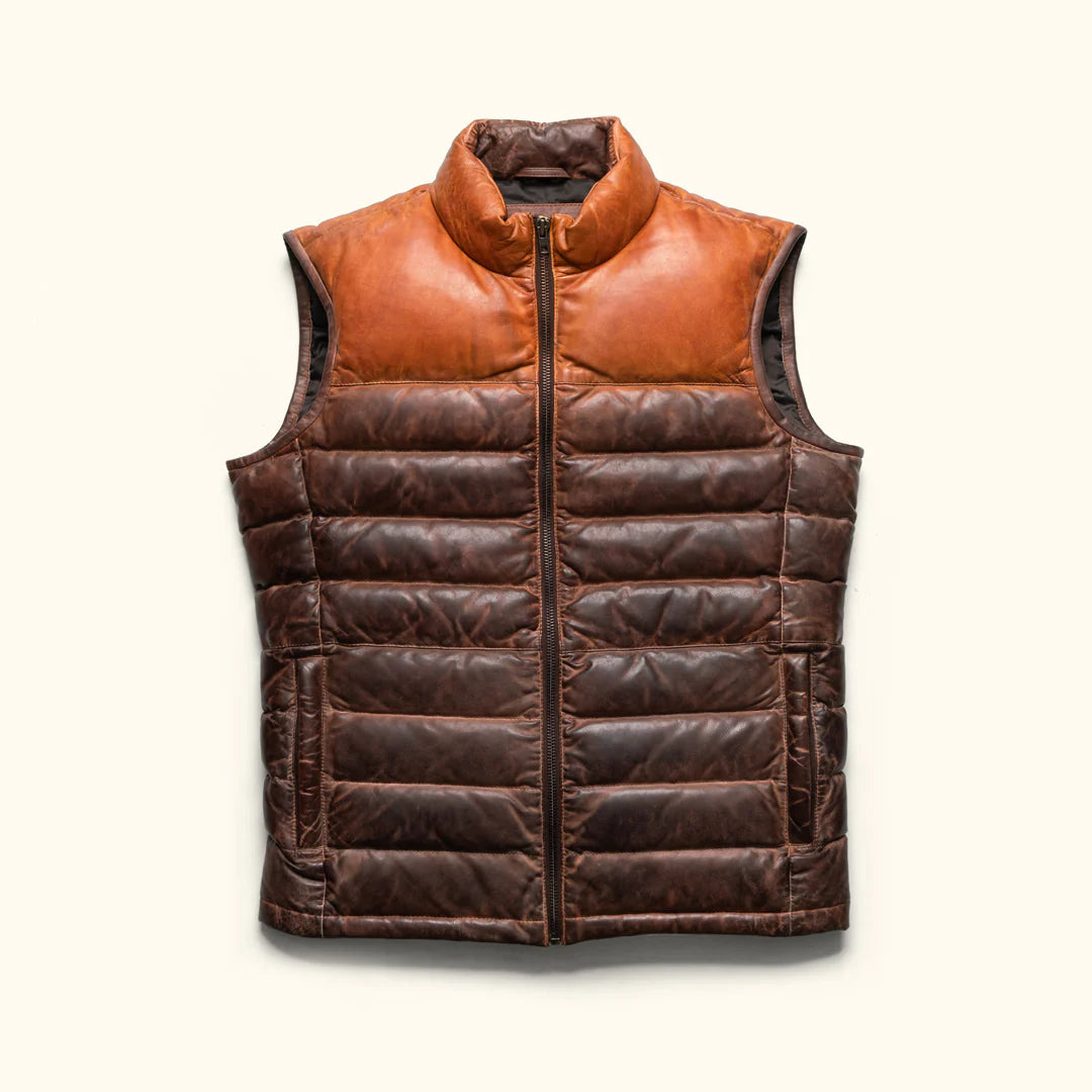 Bridger Leather Down Vest.