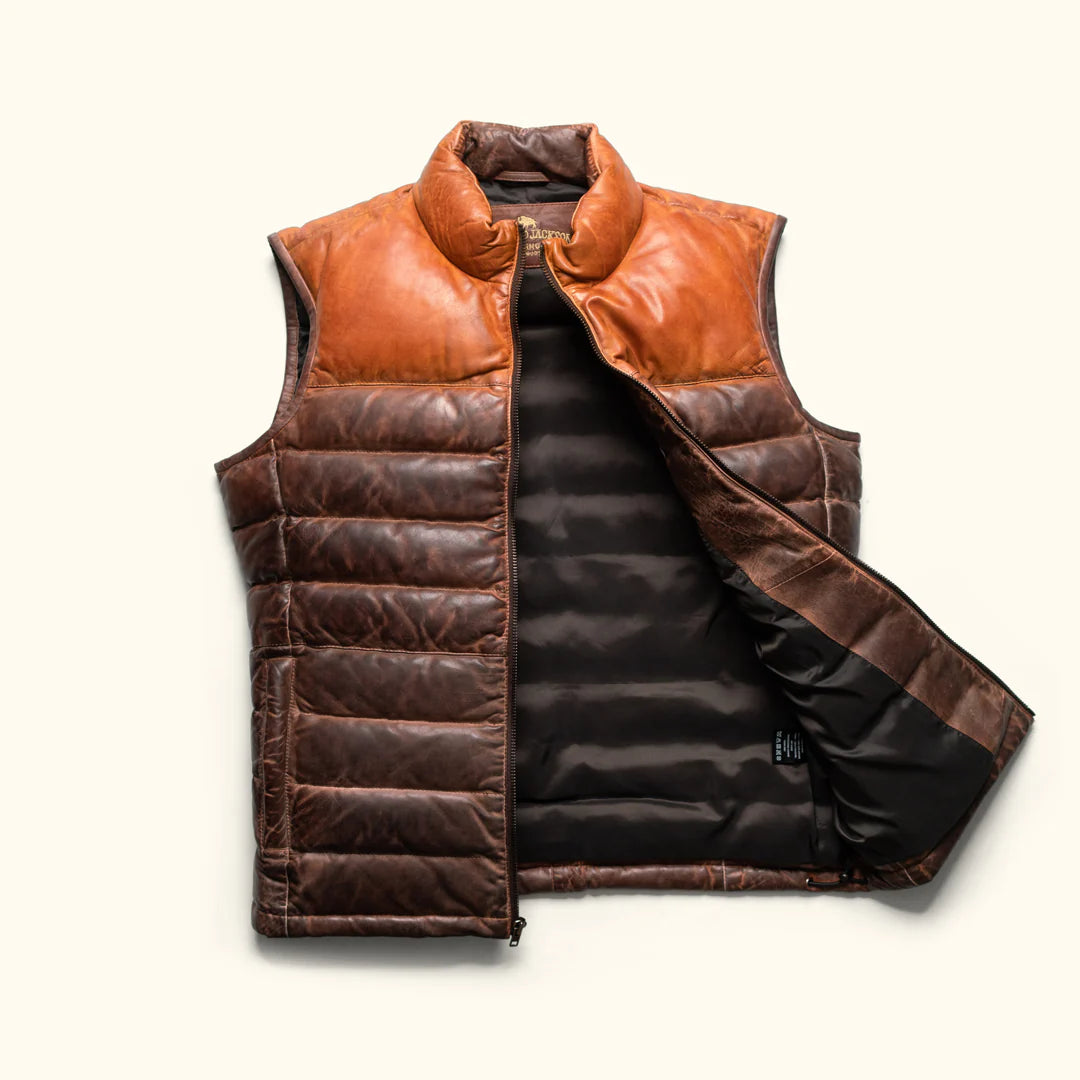 Bridger Leather Down Vest.