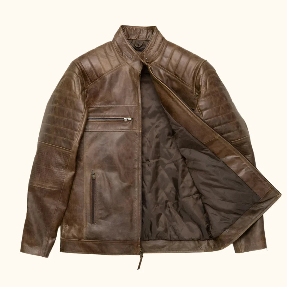 Cafe Racer Leather Jacket