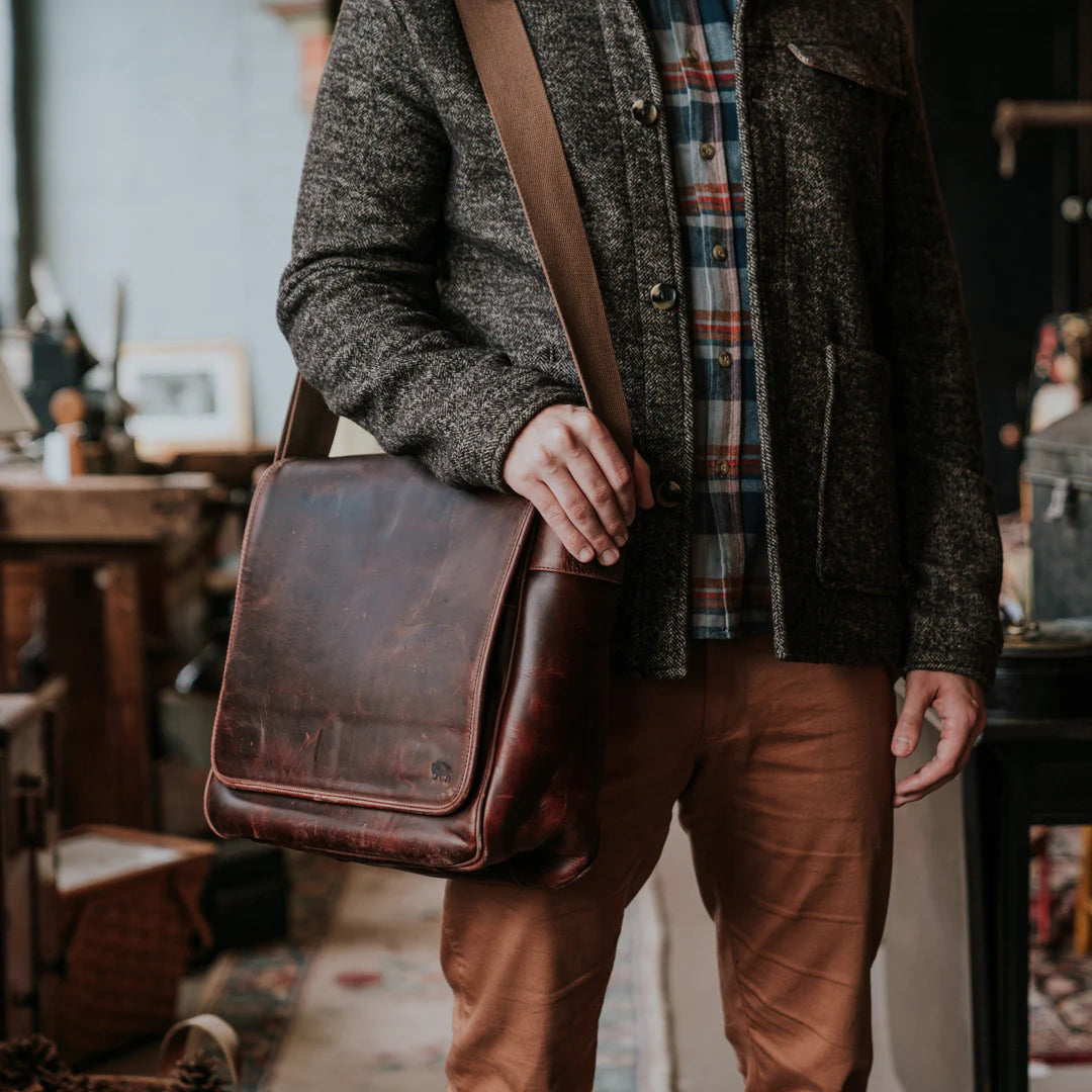 Roosevelt Buffalo Leather Satchel Messenger Bag