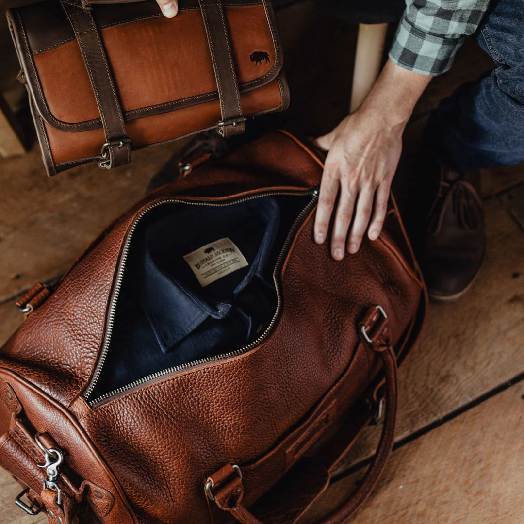 Ryder Reserve Bison Leather Travel Duffle Bag