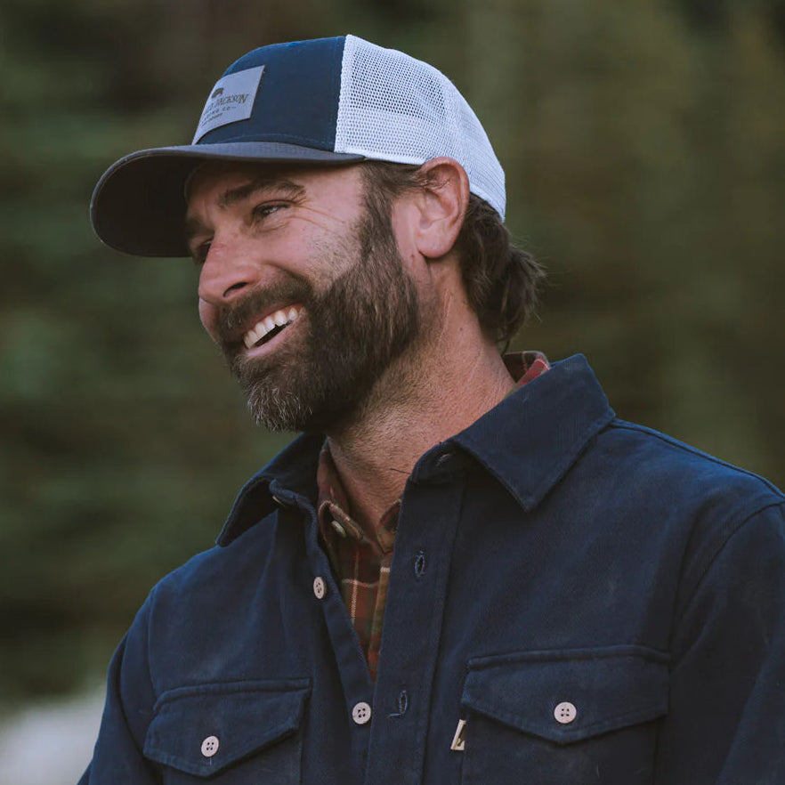 Trucker Leather Gray Patch Hat