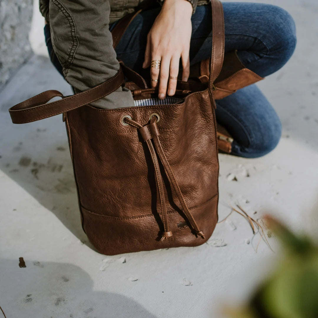 Madison Leather Bucket Bag